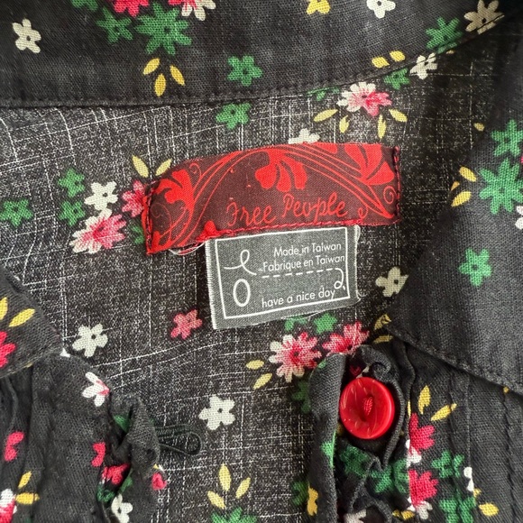 Women's Free People Floral Print Dress Black Size 0 - Picture 4 of 8